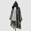 Winter Women Scarf Layers Poncho Hooded Elegant Lady Retro Boho Print Wraps Shawl Casual Scarve Capa Para Mujer Pashmina Cloak