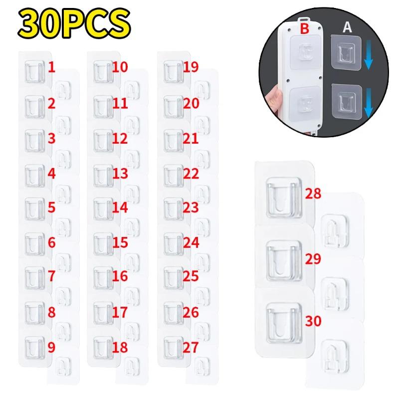50PCS/30PCS/20PCS/10PCS/5PCS - Non Drilling Adhesive Hook Multifunctional Auxiliary Hook Suitable for Glass Windows, Home Kitc
