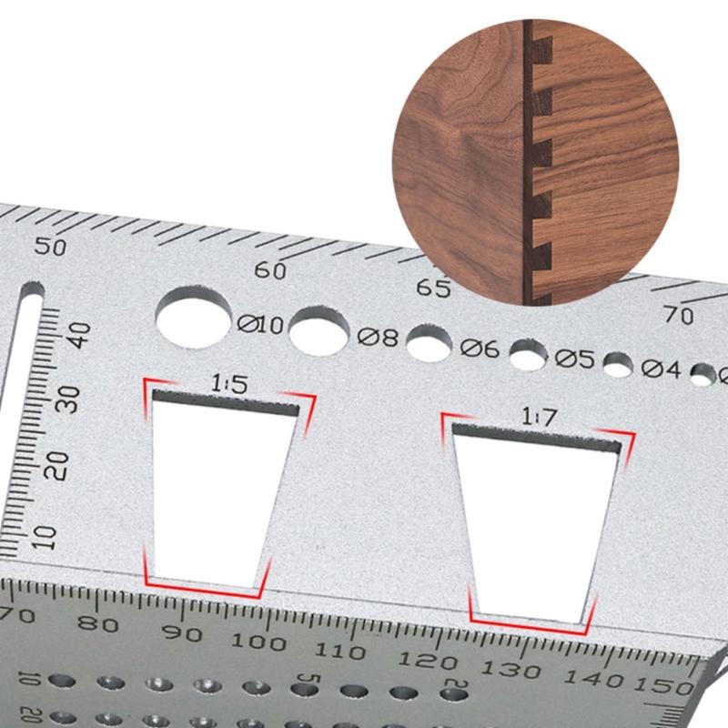 Metal Welltop 3D Mitre AngleMeasuring Tool 45/90° AngleT Ruler Gauge for Three Dimensional Item Measuring Timber Pipes
