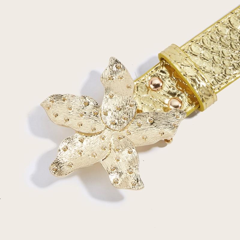 Elegant Heart Wing Buckle Belt for Lady Casual Wear Belt for Jeans Pants Eye Catching Waistband Fashion Accessories
