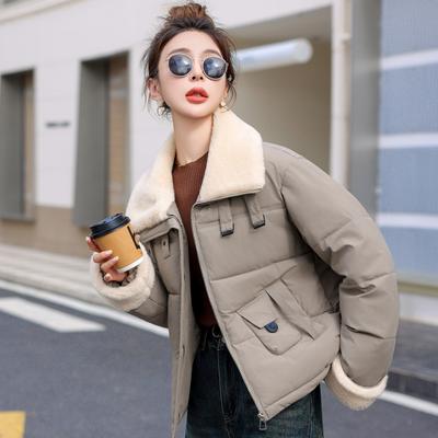 Women's Faux Wool Lapel  Down Cotton-padded Jacket