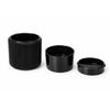Black flowerpot with a cover and a hidden drip tray, minimalistic