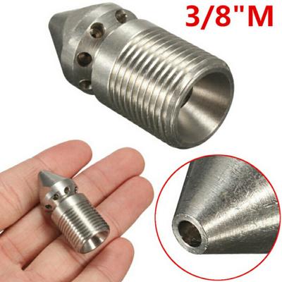 3/8BSP High Pressure Washer Sewer Jetter Spray Head Hose Drain Cleaning Nozzle 