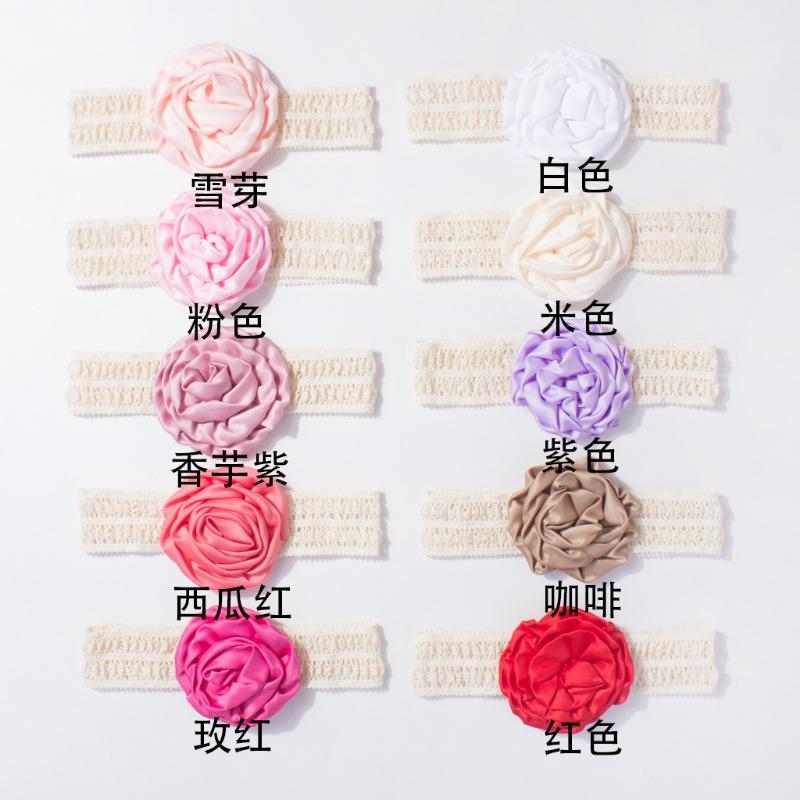 

New baby lace headband, cute flower baby elastic fontanelle headdress, children s accessories