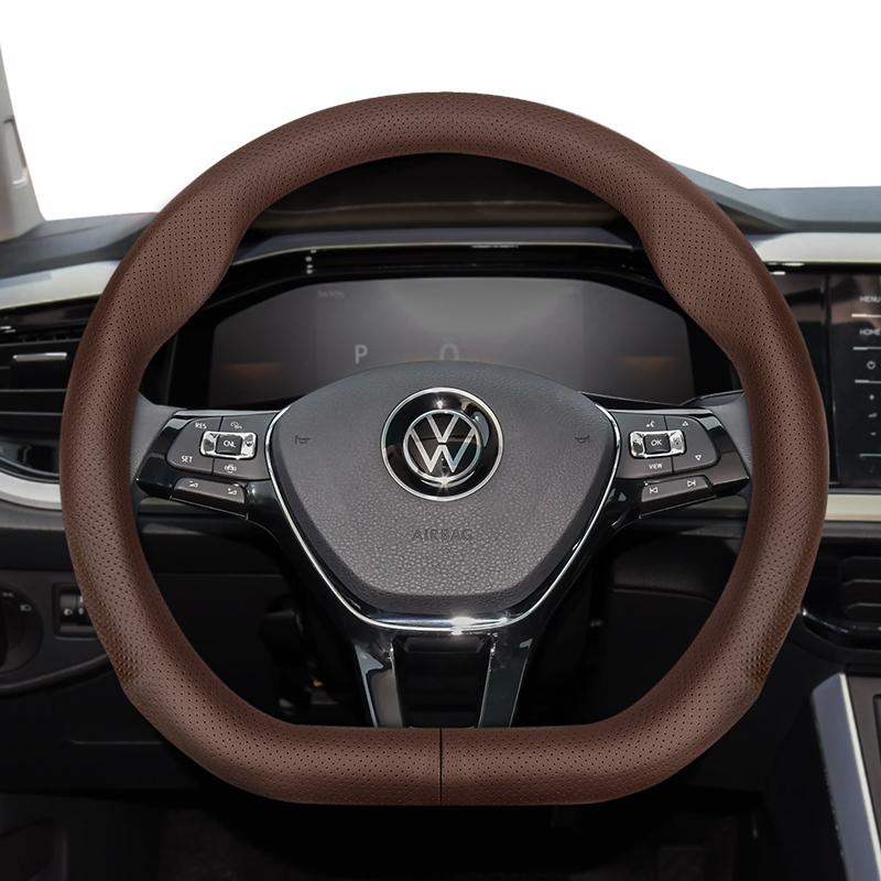 Für Volkswagen Runde D-förmige Lenkradabdeckung VW Polo Golf 4 5 6 7 Up Gol Passat B8 B7 CC Touran Tiguan T-Roc Touareg ID3