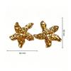 European Trend Gold Stainless Steel Five-Petal Flower Stud Earrings.