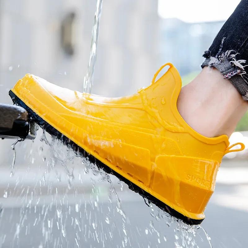 Fishing Shoes Men 2024 New Outdoor Non-slip Light Hiking Shoes Shaxi Fishing Rain Boots Durable Waterproof Rubber Fishing Shoes