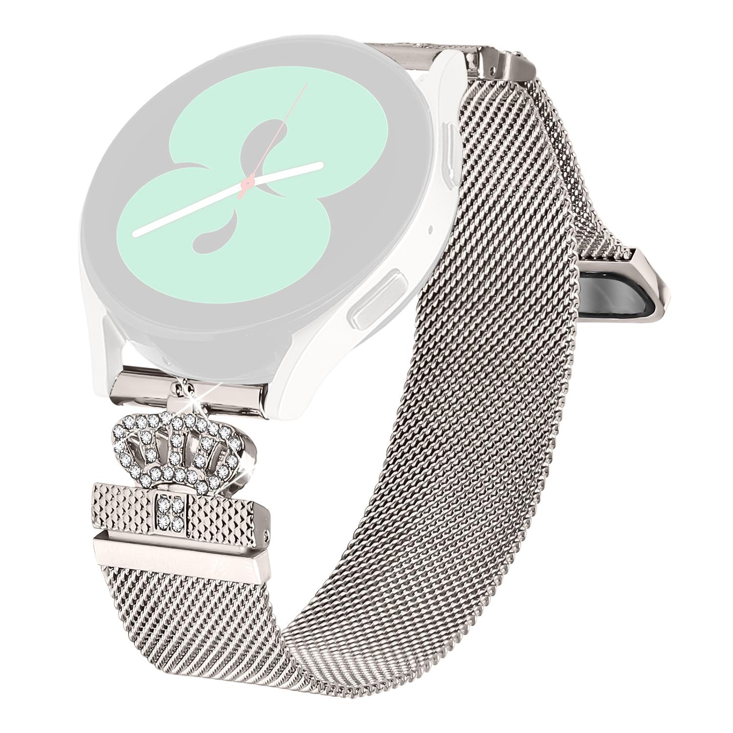 

For Mibro Lite Milanese Band Magnetic Crown Clasp Stainless Steel Strap Starlight