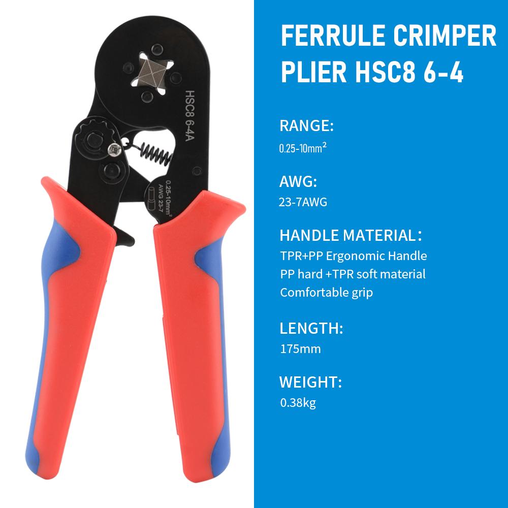 

Клещи для обжима HSC8 6-4A трубчатые клеммы обжимные инструменты для обжима наконечников проводов бытовой электрокомплект с плоскогубцами для обжима наконечников коробок
