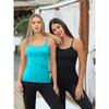 CHARMLEAKS Damen-Unterhemd aus Baumwolle, Damenunterwäsche, Nachtwäsche, Unterwäsche, Hebe-BH, solides Basic-Tanktop, 2er-Pack