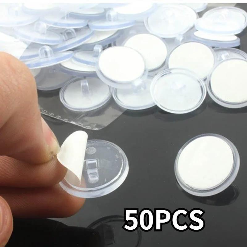 New Ceiling Strong Traceless Small Disc Hook Transparent Suction Hook Home Storage Decorative Poster Hanging Self Adhesive Hooks