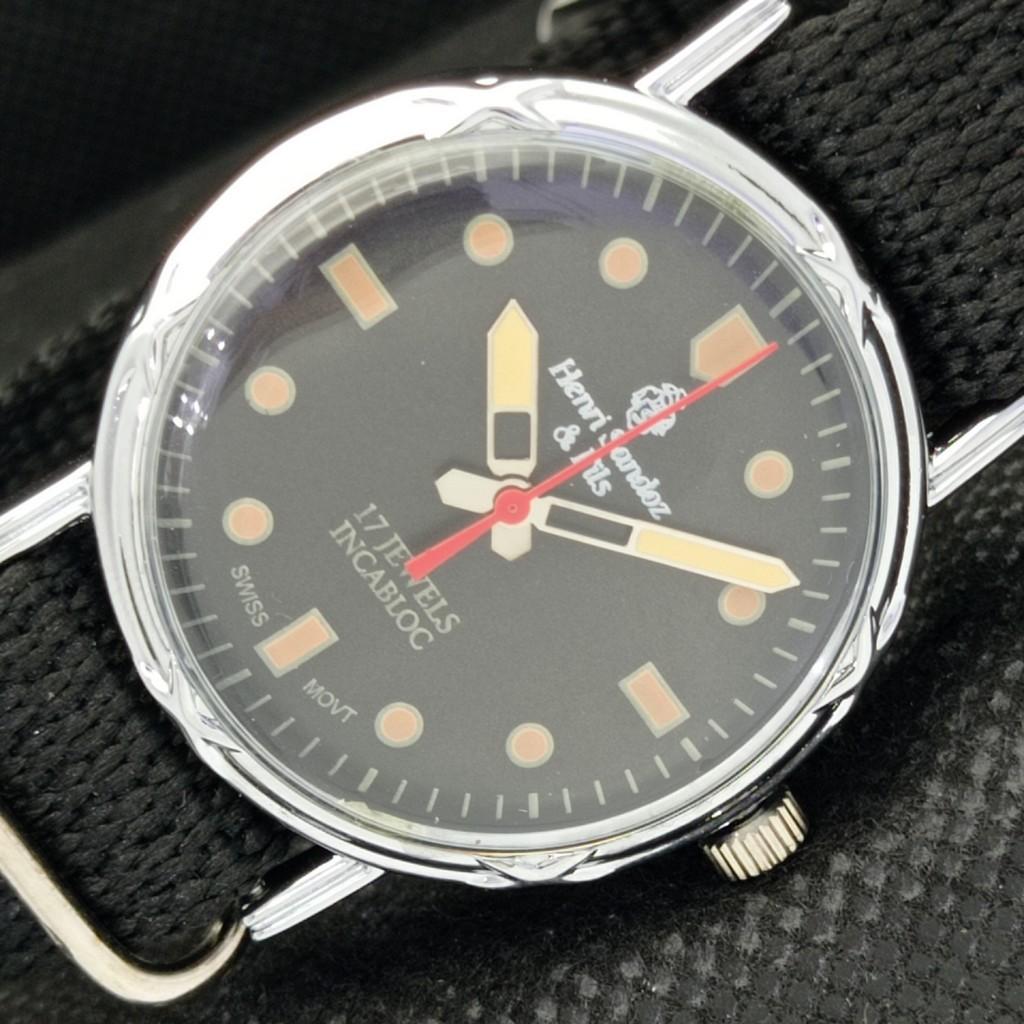 

ВОССТАНОВЛЕННЫЕ ВИНТАЖНЫЕ МУЖСКИЕ НАРУЧНЫЕ ЧАСЫ HENRI SANDOZ & FILS A311984-1 Sku594b-a311984