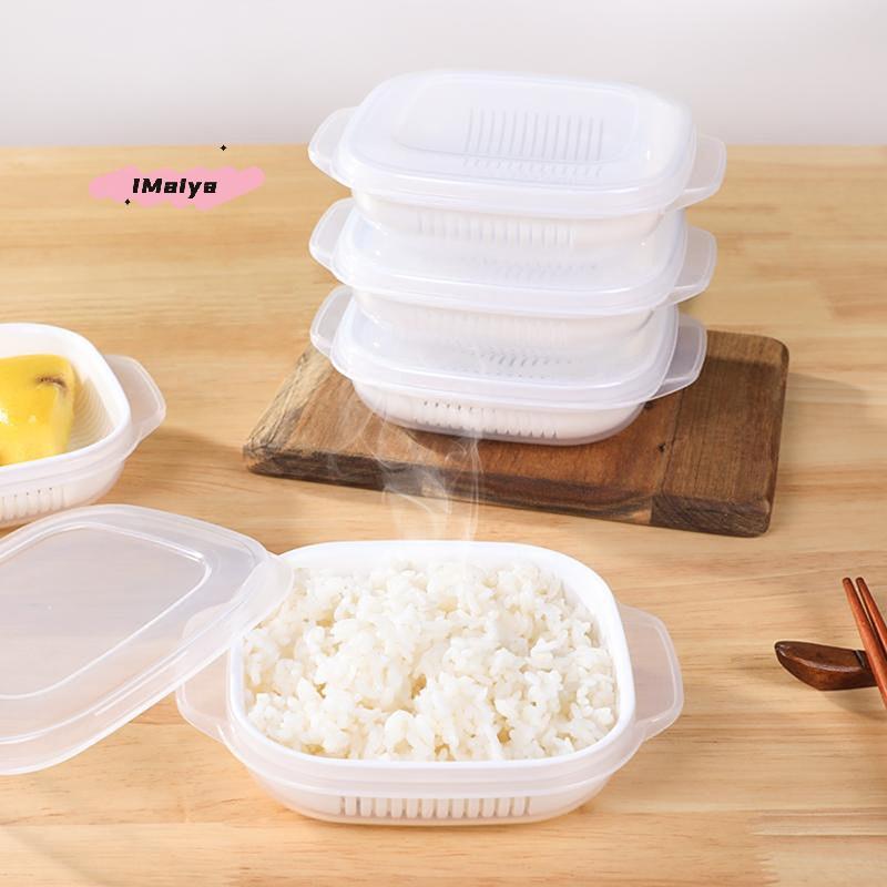 1/3/5Pcs Heated Microwave Rice Sub Packaging Fresh-keeping Box Vegetable Fruit Separate Kitchen Storage Container