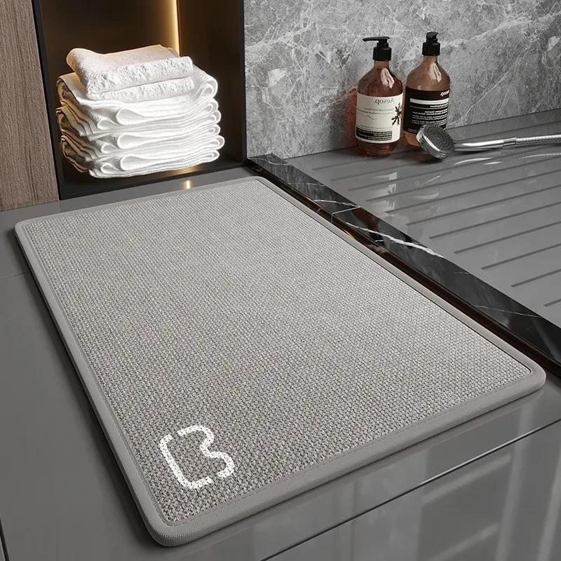 Bathroom Mat Non-Slip Bathtub Rugs Thick Memory Absorbent Linen Jute MatSoft Home Shaggy Floor Carpet For Living Rooms Hallways