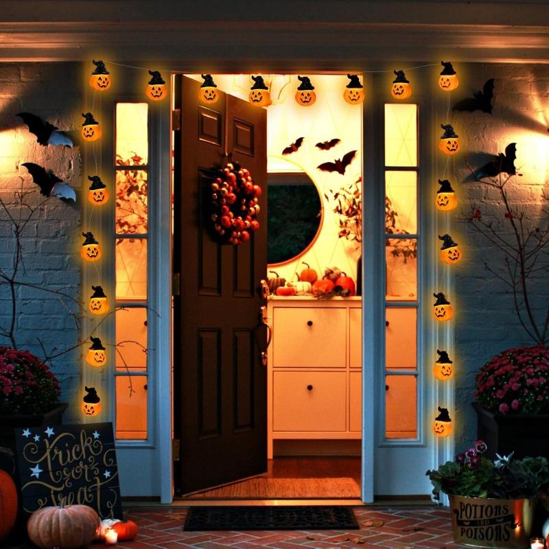 Solar LED Hallowen String Light Terror Skull And Pumpkin Colorful Wind Chime Lamp Outdoor Waterproof Solar Light For Hallowen