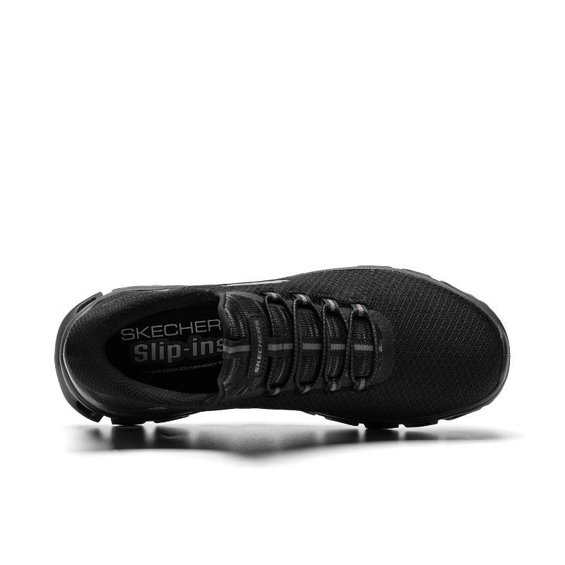 Skechers Slip-ins Men Black Low Top Running Shoes Fabric Cushioned Breathable Lightweight Casual Commute 233010-BBK1