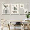 Boho Abstract Green Leaves Geometric Line Posters Wall Art Canvas Painting Prints Pictures Living Room Interior Home Decor