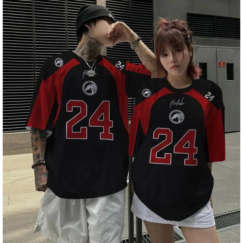 Unisex Casual Loose Fit American High Street Basketball Jersey T-shirt
