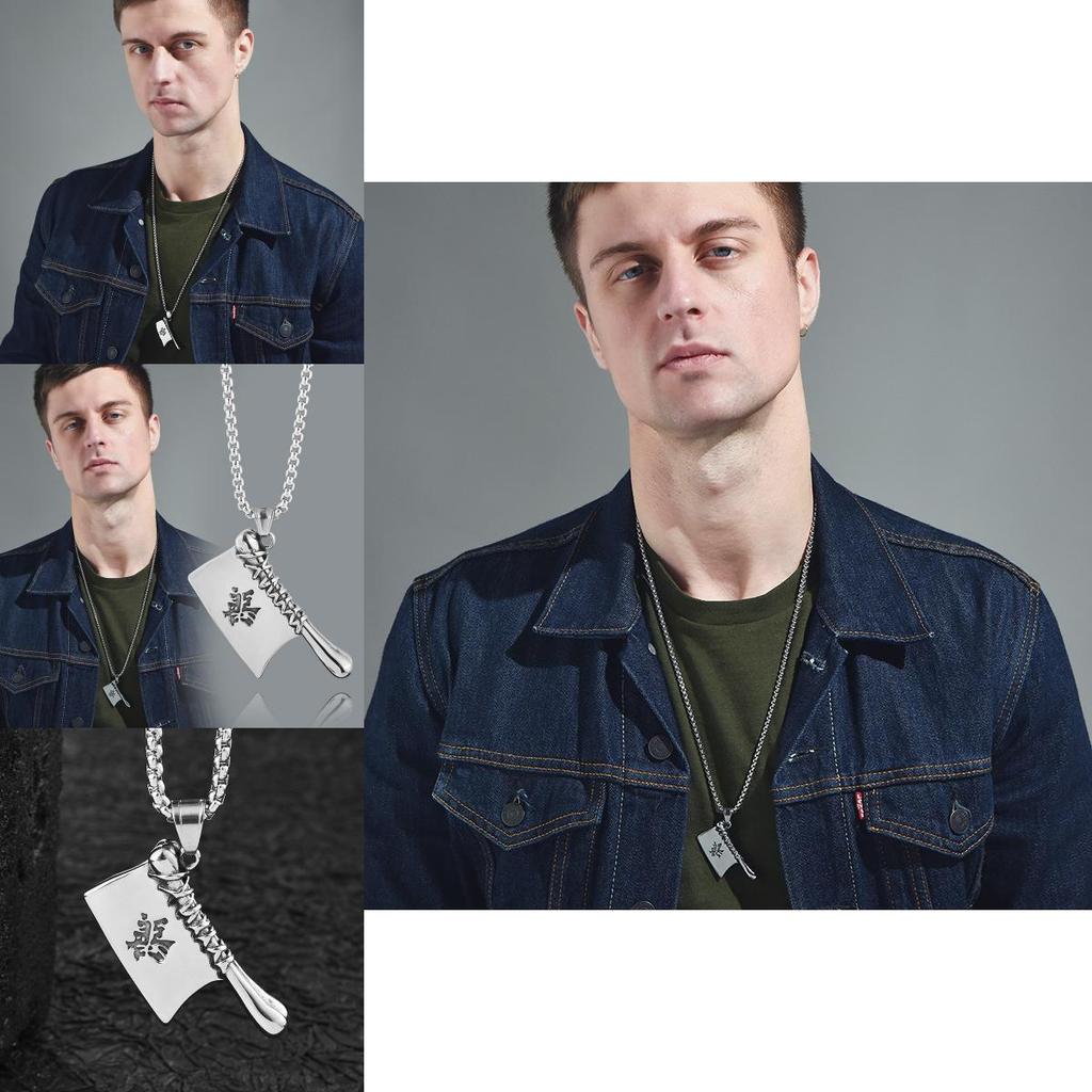 Unique Retro Style Pendant Necklace For Men In Trendy Titanium Design Steel