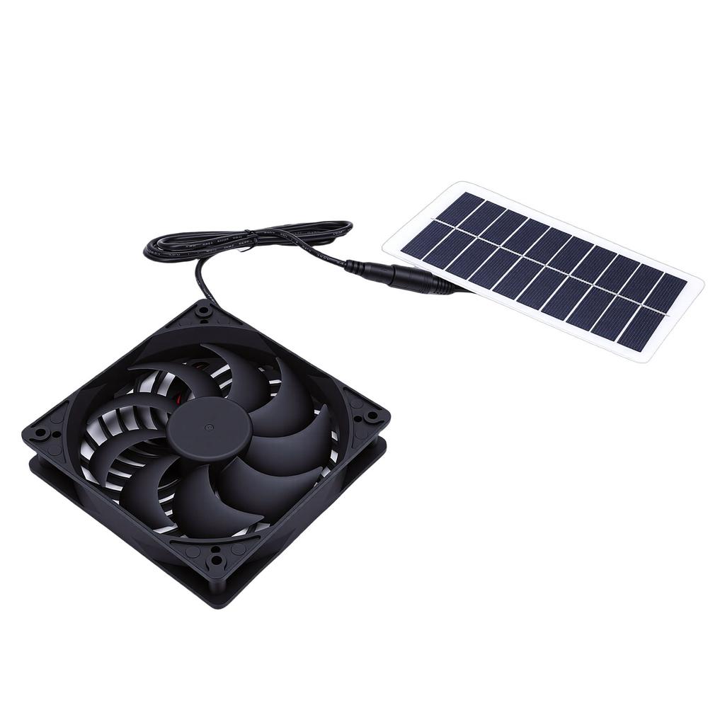 Solar Exhaust Fan with Solar Panel Heat Dissipation Ventilation Fan Set for Chicken Coop Greenhouse Shed Pet House