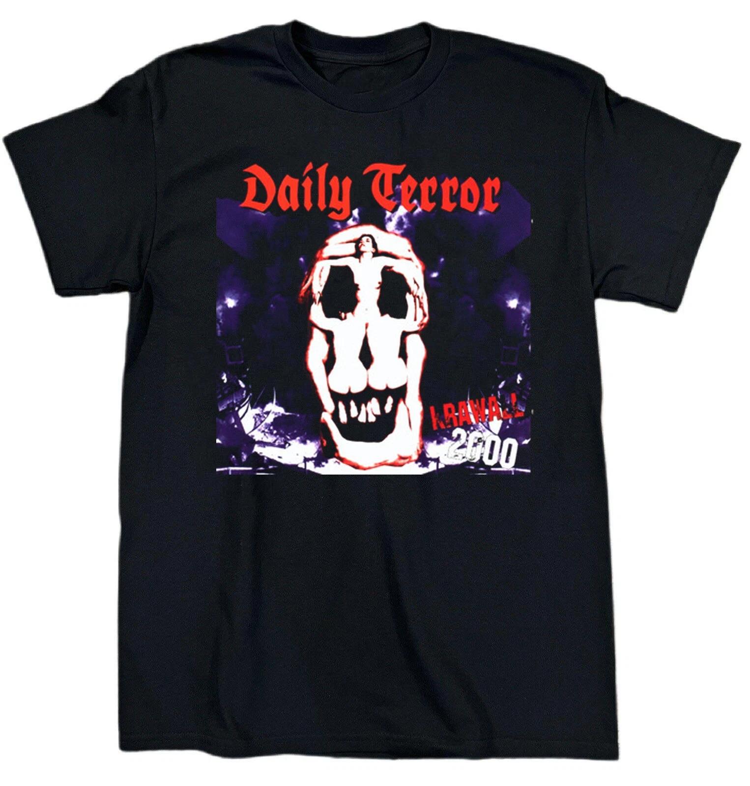 NEUES DAILY TERROR Band Geschenk für Fans Alle Größen Baumwolle Schwarzes T-Shirt S