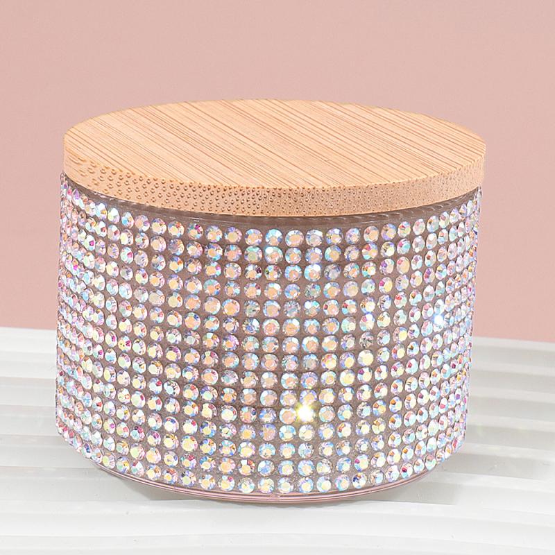 

Nail Cup Diamond Glass Cup Acrylic Liquid Bowl Holder Wash Nail Pen Dish Dappen With Wooden Lid Luxury Manicure Tool