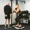 Dřevěná balanční deska, Wobble deska s rukojetí pro dospělé, nosnost 350 LBS, protiskluzové houpačky pro fyzioterapii a posilování středu těla, balanční desky pro