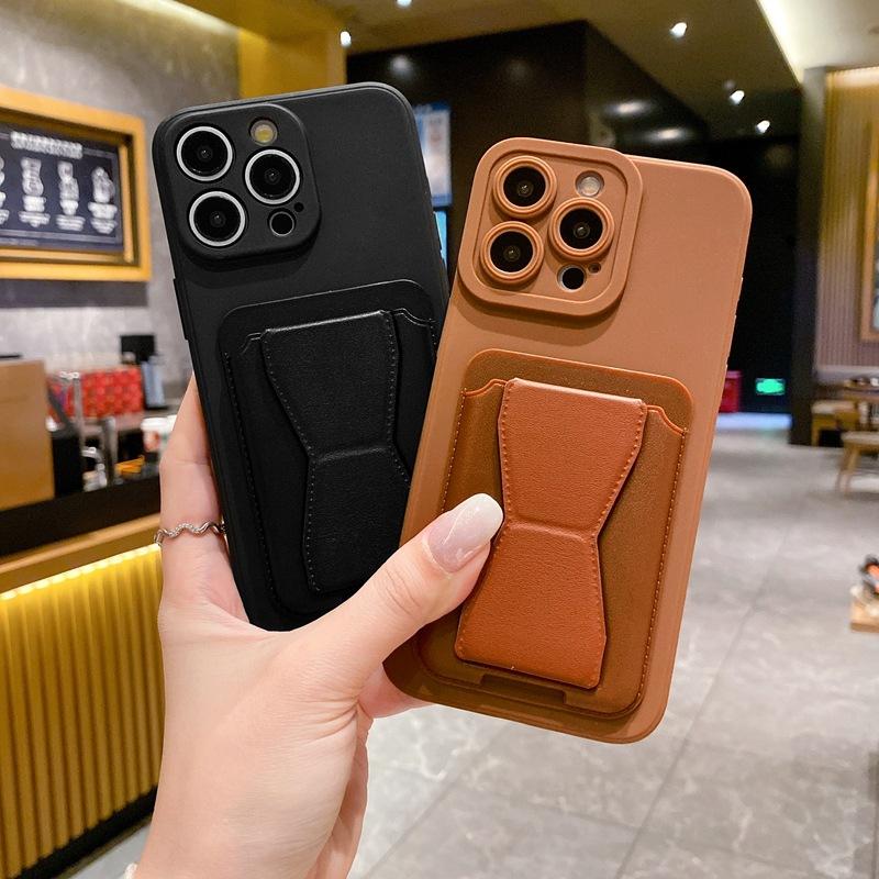 Applicable To Huawei Nova13pro Tide Brand Mobile Phone Case Simple Solid Color Honor X9C Invisible Bracket Classic Card Bag