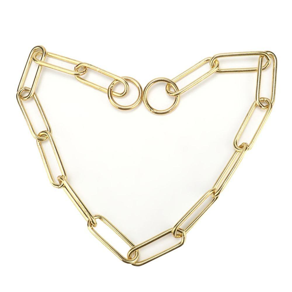 Solid Copper Dog Chain Square Link Smooth Polished Copper Pet Neck Band Heavy Duty Build Adjustable Loop