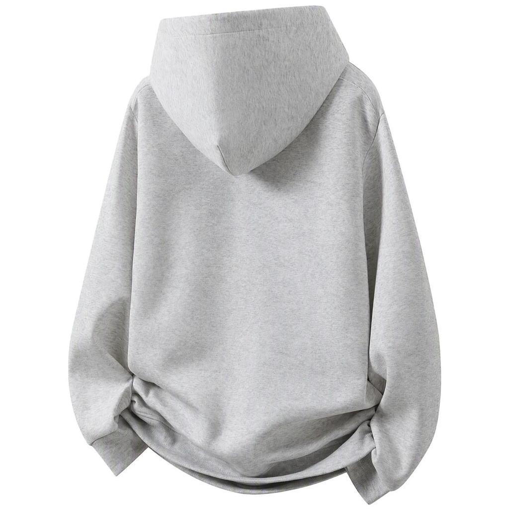 Men's Hoodie with Button Collar Casual Pullover Sweatshirt for Spring and Fall