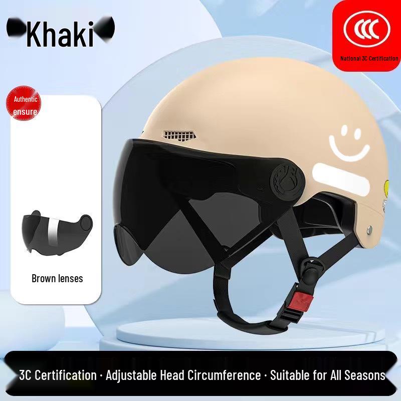 3C Certified Women's Electric Scooter Helmet, Breathable, Sun-Protection, All-Season Half Helmet for Motorcycle Riding.