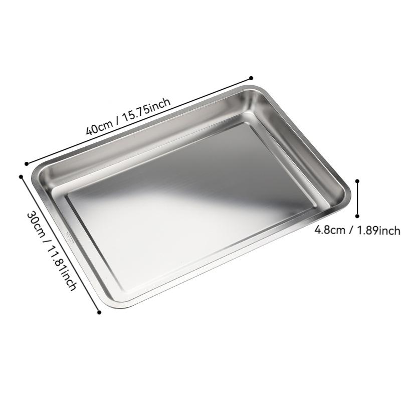 Kitchen Stainless Steel Thicken Food Storage Tray Rectangle Sausage Fruits Dish Hotel Metal Dinnerware Baking Pastry Pans Plate