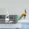 Modern Resin Flame Peacock Sculpture Abstract Fire Figurine Decorative Garden Ornament Craft for
