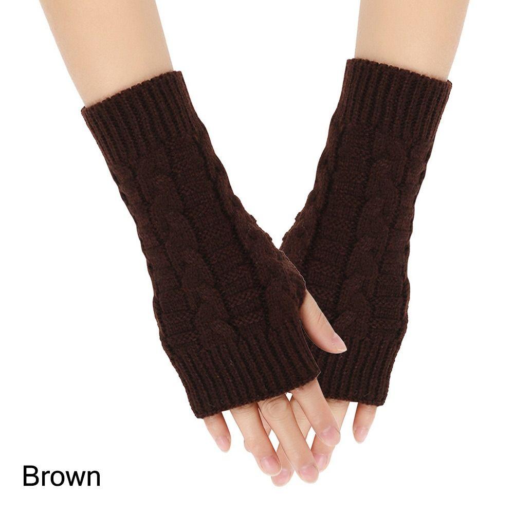Knitted Fingerless Ladies Gloves Warm Hand Warmer Classic Finger Fingerless Gloves  for Women