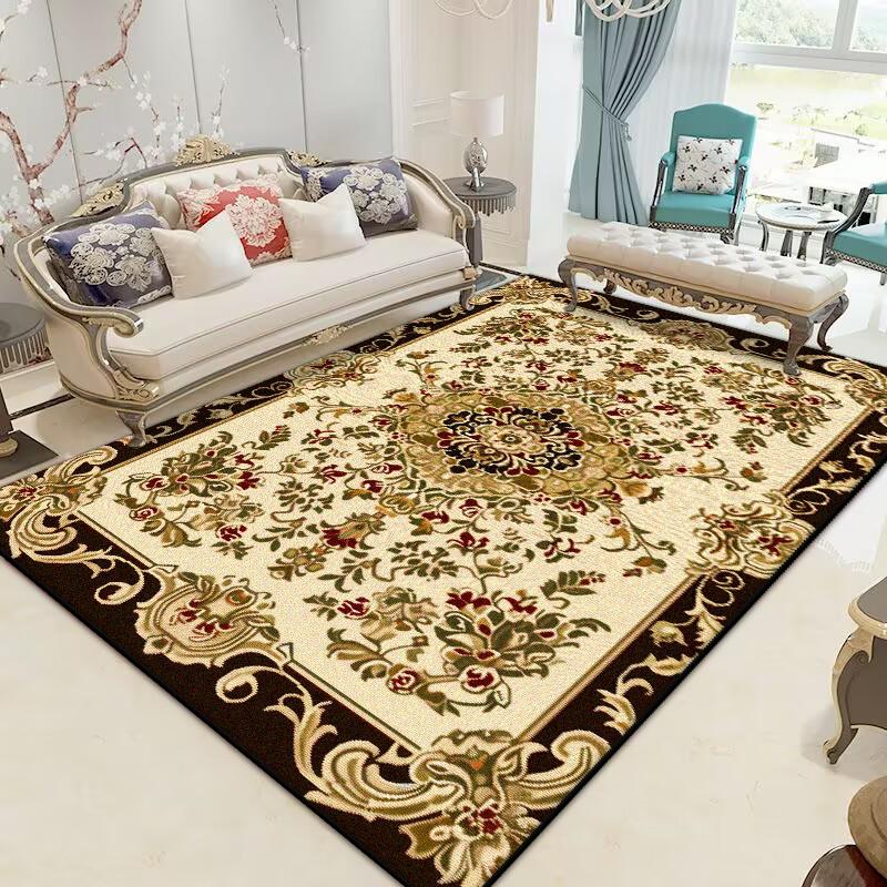 European Home Decoration Rugs Living Room American Flower Carpet Hall Sofa Large Area Rug Non-slip Room Doorway Soft Foot Mat