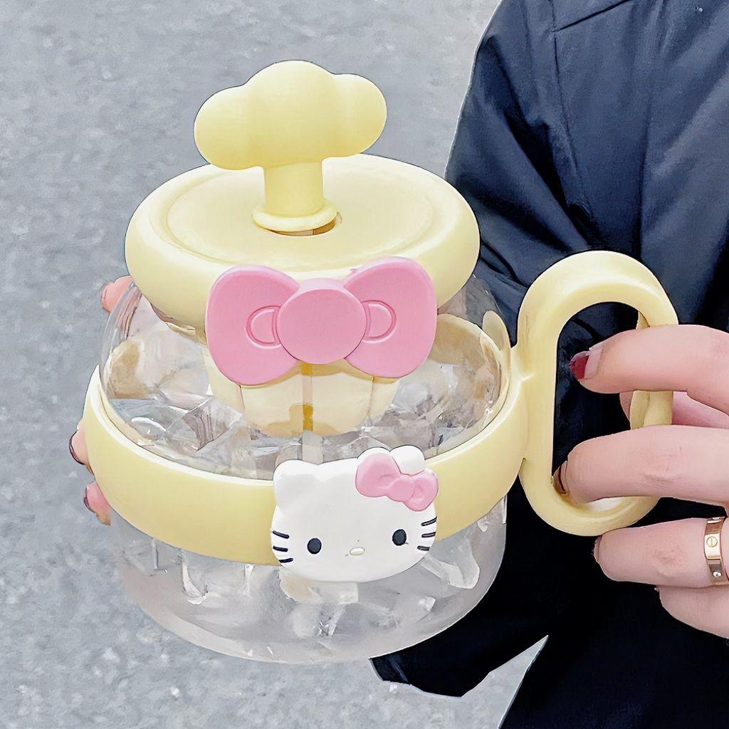 Cute Large Capacity Cloud Water Cup with Straw for Girls 600ML