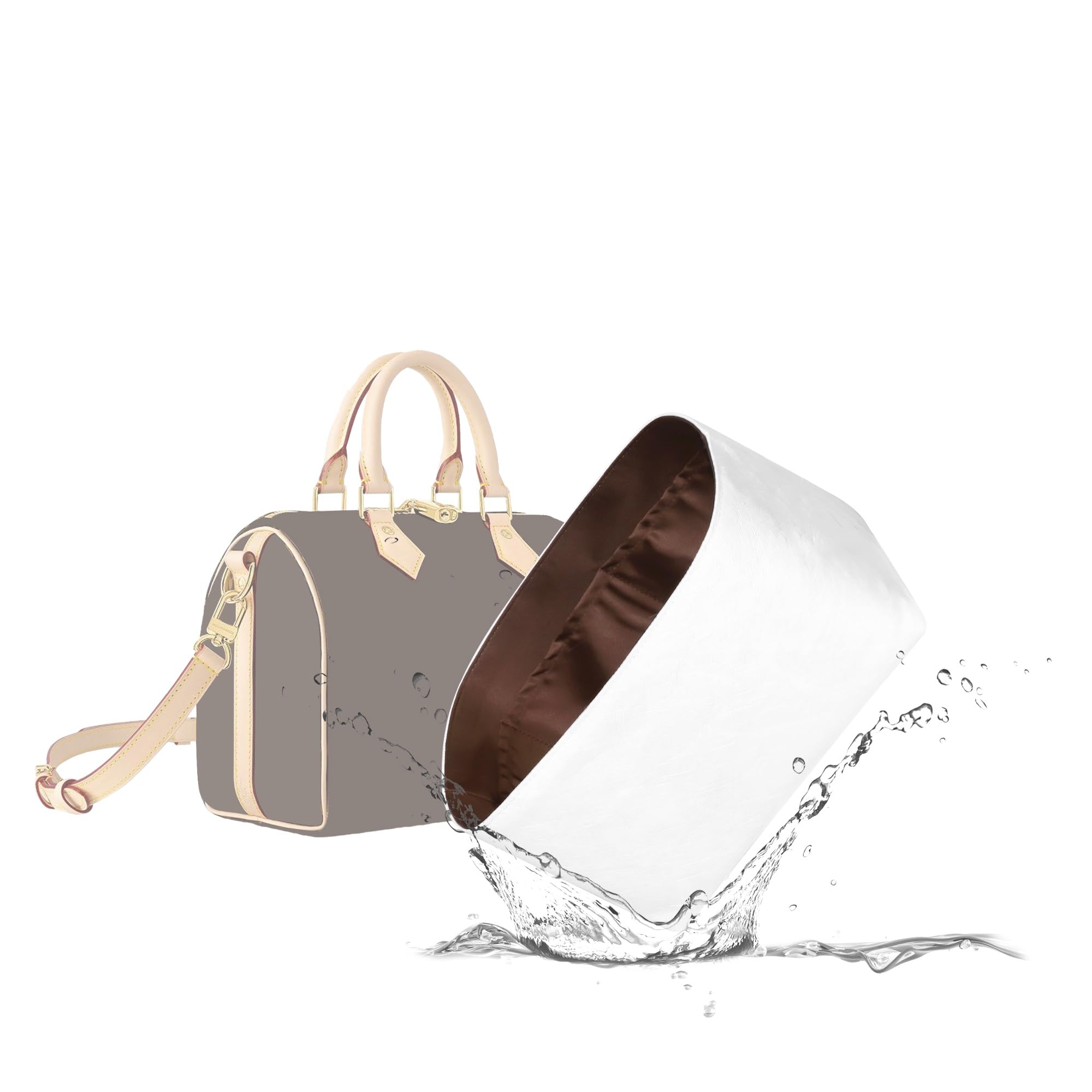 

NeatThin Bag-in-Bag, Water-Repellent Outer, Ultra-Thin Inner Bag, Satin Interior, DuPont Paper Surface, Speedy20 Compatible, Chocolate