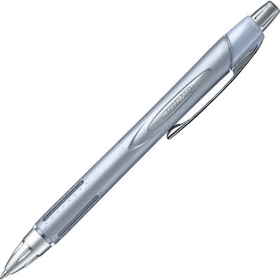 Mitsubishi Pencil Jetstream Kugelschreiber mit Gummi-Griffstück, leichtgängig wie Ölbasiert, 10er-Set, 0,7 mm, Silber, Schreiben, SXN25007.26