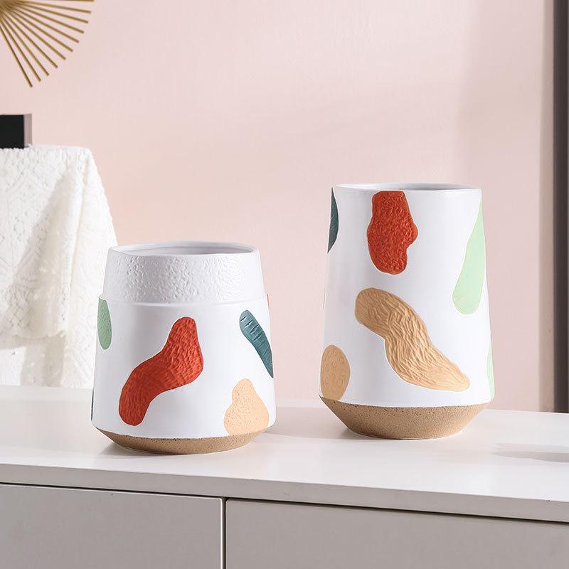 Vaso de flores criativo pintado à mão, vaso suculento, plantador de cerâmica, decoração para casa, enfeite de mesa, decoração de jardim, vaso de plantas bonsai