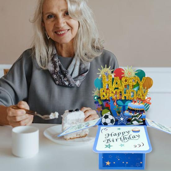 3D přání s obálkou lesklé zářivé barvy ručně vyráběné přáníčko s překvapením a překvapením jedinečný dárek k narozeninám