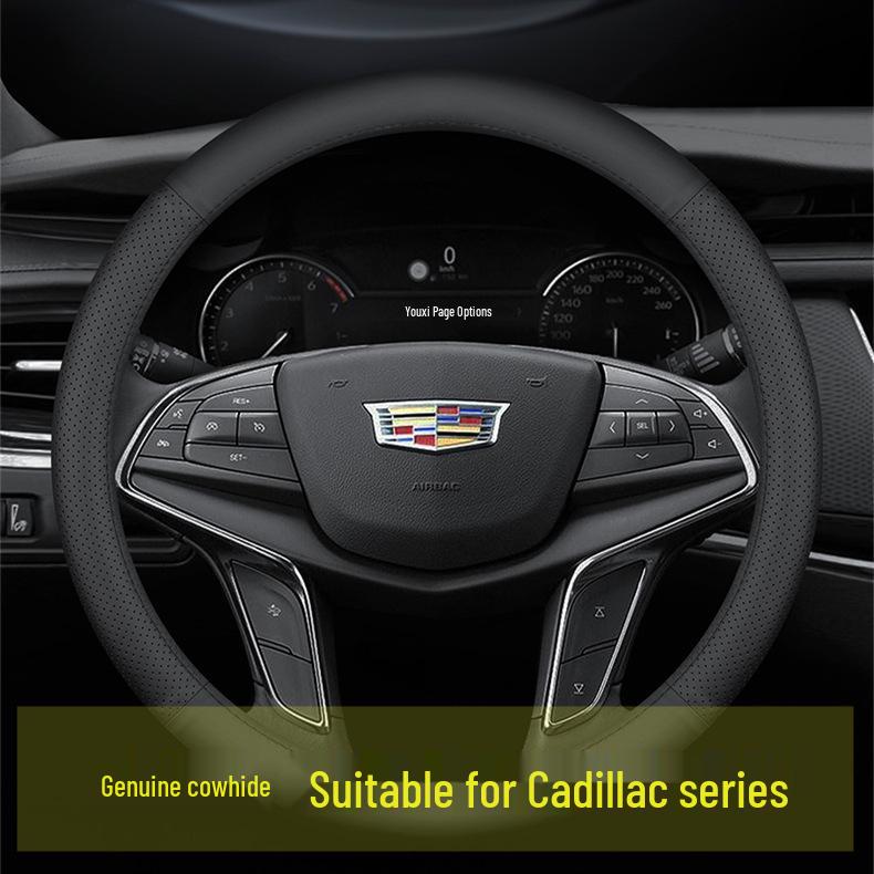 Оригинальная кожаная оплетка руля Cadillac для XTS, ATSL, XT5, XT4, CT5, CT6 38 cm