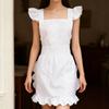 Maid Style Apron with Delicate Ruffle Edging Breathable Polyester Maid Costume Apron for Role Play and Daily Chores