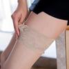 Japanese Style Black Lace-Trimmed Over-the-Knee Silk Stockings for Women