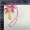 New Crystal Applique Patch Bag Pendant Sequin Coconut Tree Patch Keychain Hanging Rope 3D Beaded Patch Lanyard Gift