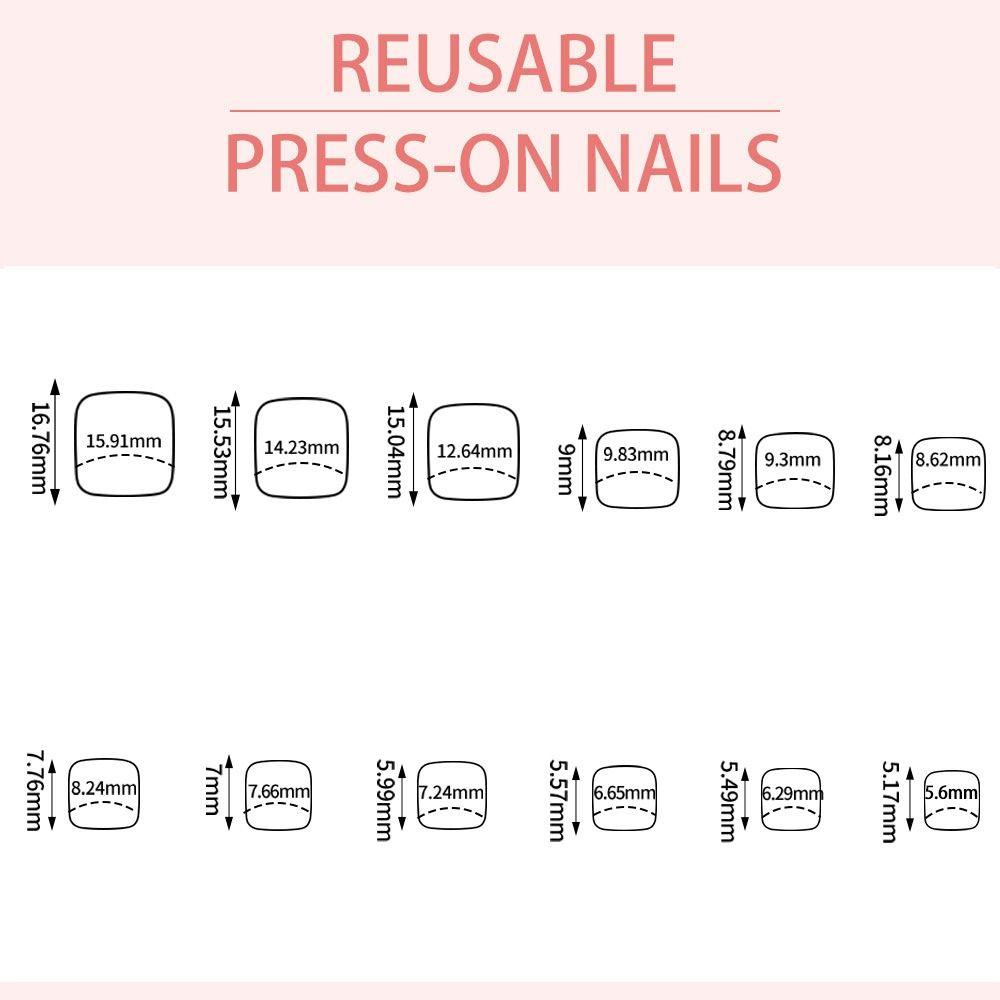 96/144/288 Pcs Artificial Fake Toenail Short Square Foot Nail Art Tips Foot Extension