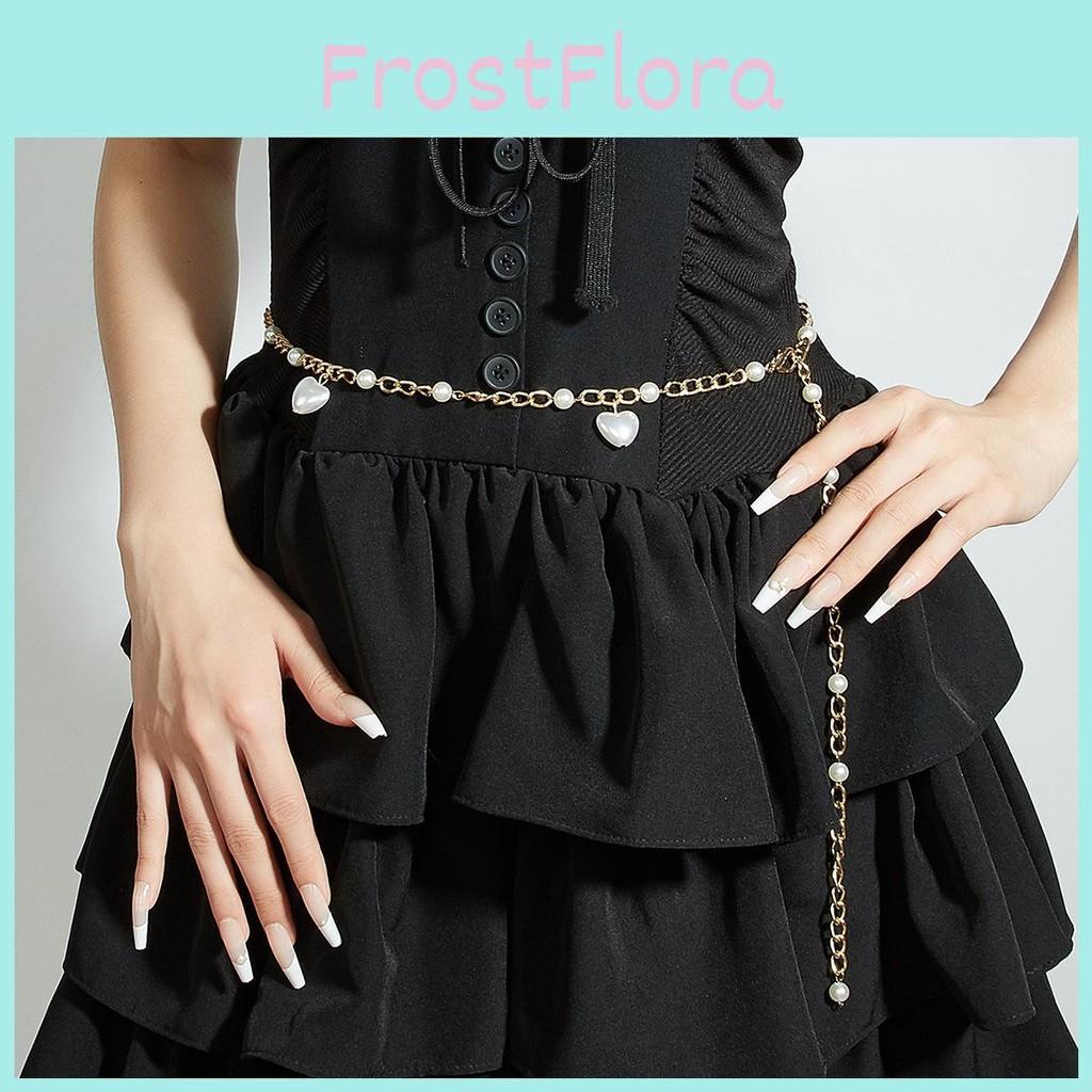 Fashion Heart Faux Pearl Waist Chain With Metal For Summer Womens Party Wear