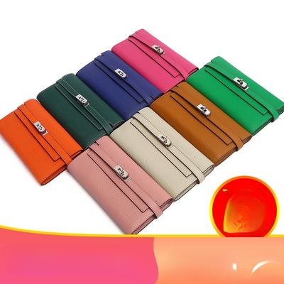 European and American Fashion Classic Lychee Pattern Full Top Layer Cowhide Clutch Bag Women's Genuine Leather Long Wallet Wallet Wallet