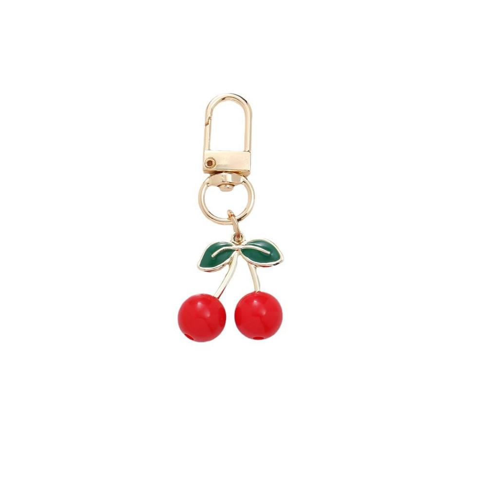 Charming Cherry Pendant Keychain: Cute 3D Fruit Bag & Phone Accessory