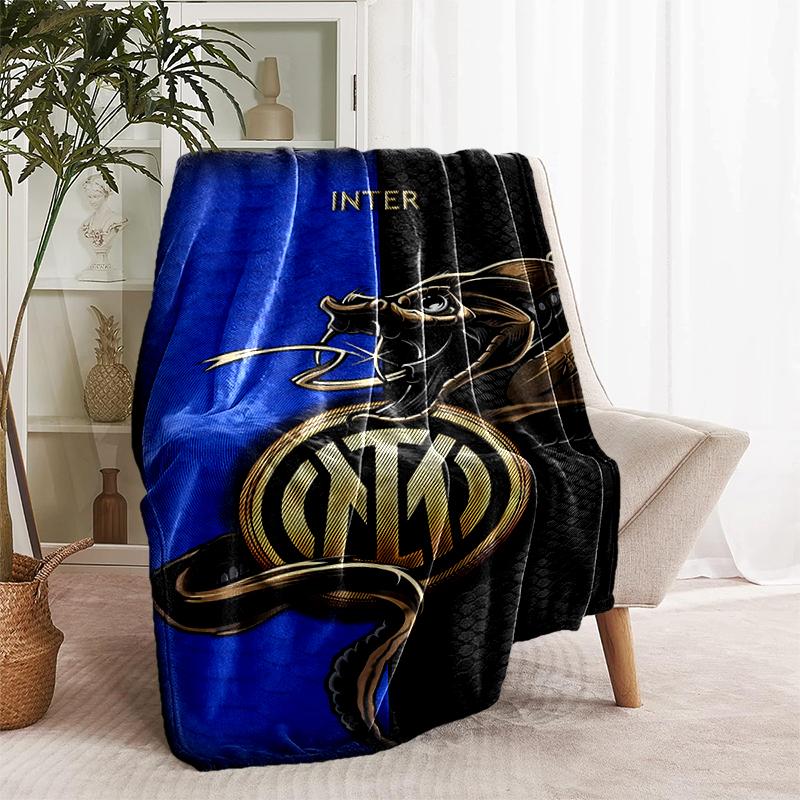 1 Stück Decke Inter Mailand Logo 1 Print Design, Leichte Decke für Sofa, Bett - Weich & Warm, Geschenk für Alle Jahreszeiten wie Weihnachten, Halloween