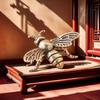 Vintage Solid Copper Plated Handmade Bee Tea Pet Mini Carving Decor Office Desk Bookshelf  Ornament  Desktop  Accessory